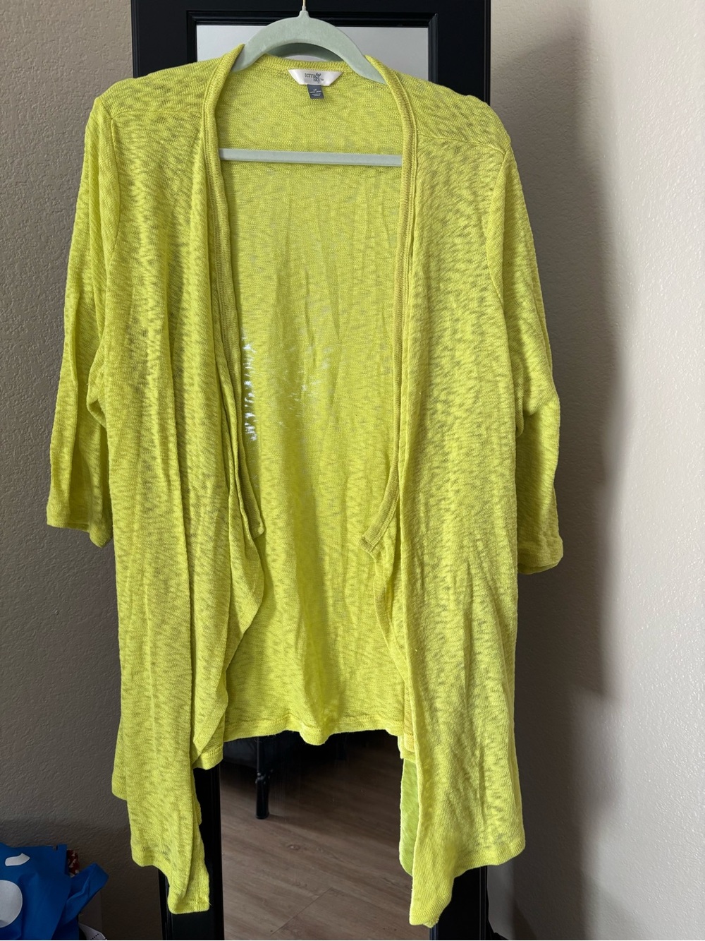 Terra & Sky Neon Yellow Lightweight Knit Cardigan